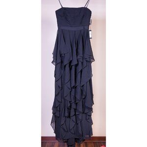 Adrianna Papell Strapless Chiffon Ruffle Gown - Size 4 - NWT